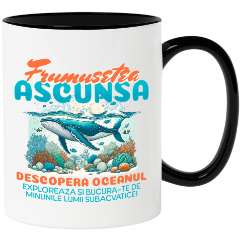 Animale - Cana Personalizata „Balena Sub Apa – Frumusețea Ascunsă a Oceanului Cadou Personalizat pentru Iubitorii de Mare și Viață Marină”