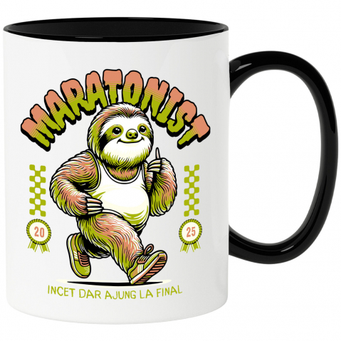 Cani Personalizate - Cana Personalizata Animal Leneș Maratonist – Design Amuzant pentru Iubitorii de Sport