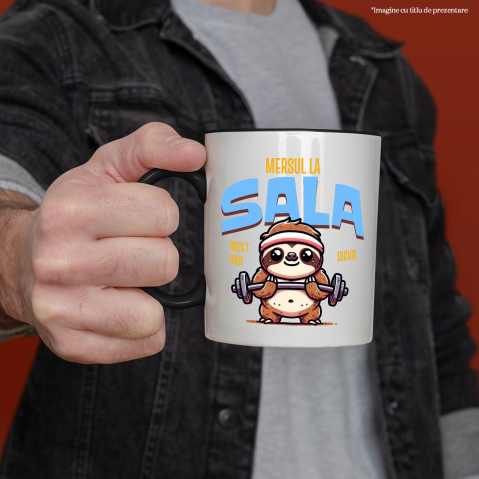 Cana Personalizata Animal Leneș La Sală – Design Amuzant Pentru Pasionații De Fitness [1]