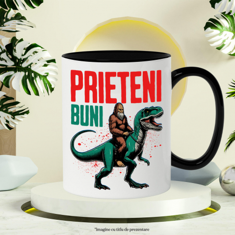 Cana Personalizata Bigfoot Călărind T-Rex - Prieteni Buni - Costum și Cadou Aventură pentru Copii [2]