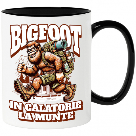 Calatorie - Cana Personalizata "Rucsac Bigfoot pentru Aventură Montană – Călătorie în Natură cu Desene Animate"