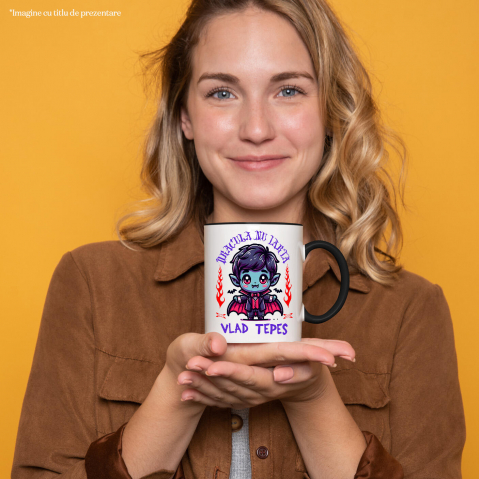 Cana Personalizata Vampir Vlad Țepeș Halloween - Cadouri Personalizate cu Colți, Lilieci și Text Dracula [1]