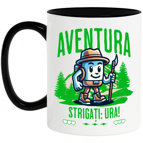 Calatorie - Cana Personalizata "Cadou Personalizat Aventura Strigă Ura – Călător în Pădure și Munți pentru Copii și Familii Aventuroase"