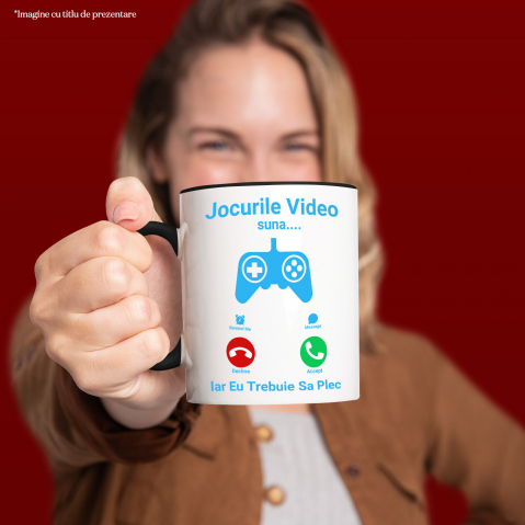 Cana Personalizata Maneta Jocuri Video „Jocurile Video Sună Trebuie Să Plec” - Cadou Personalizat Gameri [1]