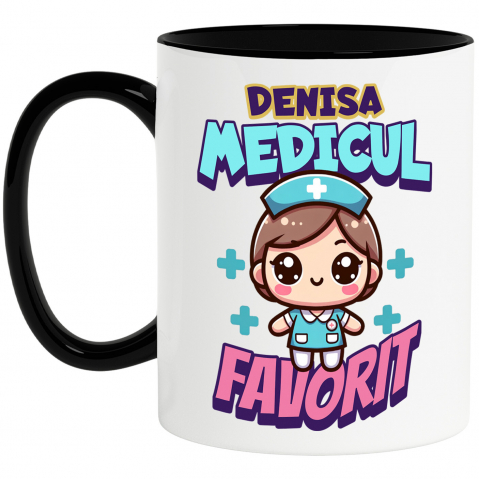 Meserii - Cana Personalizata Asistentă Medicală în Ținută Albastră – Design Personalizat pentru Profesioniști