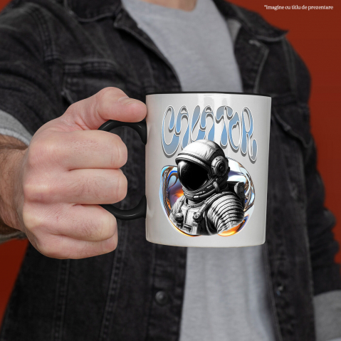 Cana Personalizata "Astronaut Costum Spațial și Artă Abstractă - Produse Personalizate pentru Familie, Copii, Tati și Prieteni" [1]