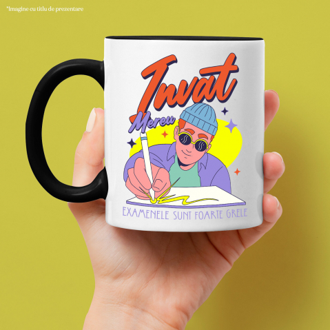 Cana Personalizata Tricou Personalizat Băiat Hip Hop – "Învăț Mereu, Examenele Sunt Foarte Grele" | Cadou pentru Studenți și Iubitori de Educație [1]