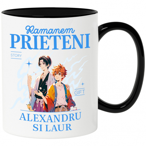Prieteni - Cana Personalizata Cadouri personalizate pentru băieți – Portret anime pentru Alexandru și Laur