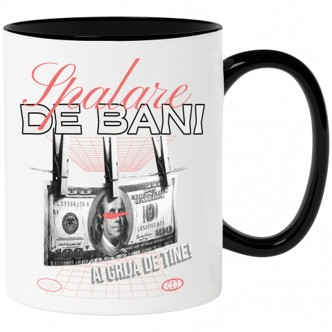 BANI - Cana Personalizata Bancnota 100 Dolari în Cârlige – Design Amuzant și Personalizat