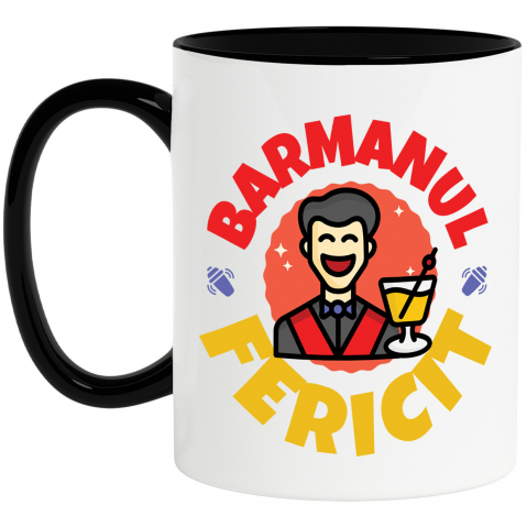 Meserii - Cana Personalizata Bărbat Vesel cu Pahar – Animație Haioasă Horeca