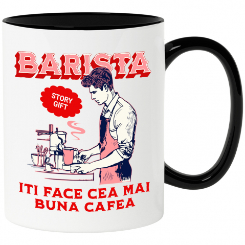 Meserii - Cana Personalizata Bărbat Barista – Pasiune pentru Cafea și Meseria Perfectă
