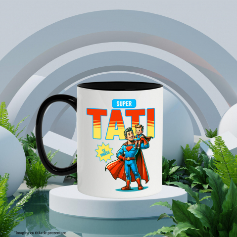Cana Personalizata Cadouri Personalizate Tata și Copii | Costum Superman, Eroul Meu, Iubire și Dragoste [2]