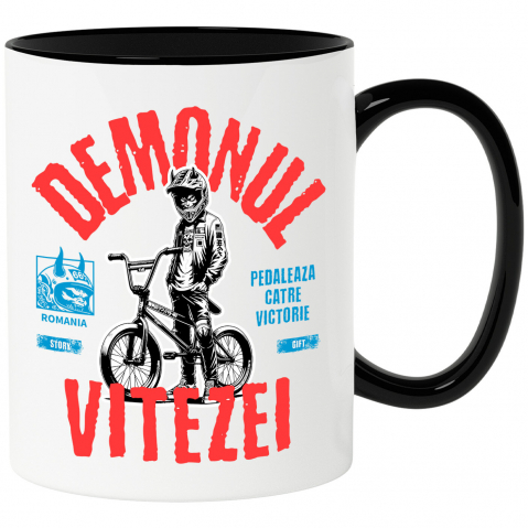 Cani Personalizate - Cana Personalizata Demonul Vitezei pe BMX - Tricou Personalizat pentru Iubitorii de Adrenalină