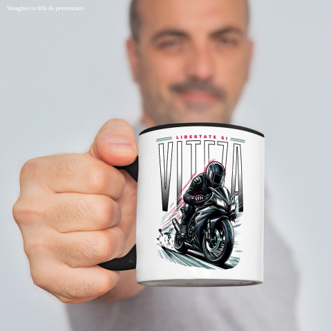 Cana Personalizata Bărbat Motociclist – Echipament Complet, Viteză și Libertate [1]