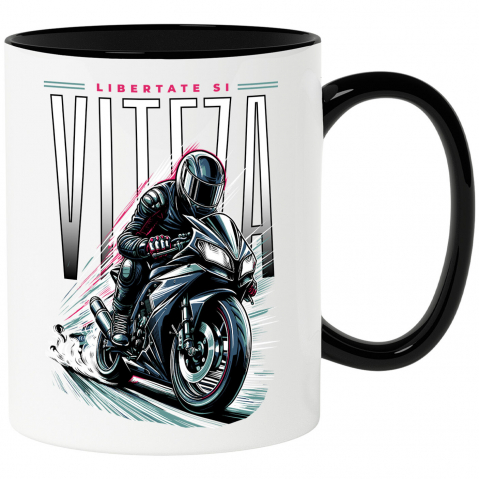 Motociclete - Cana Personalizata Bărbat Motociclist – Echipament Complet, Viteză și Libertate