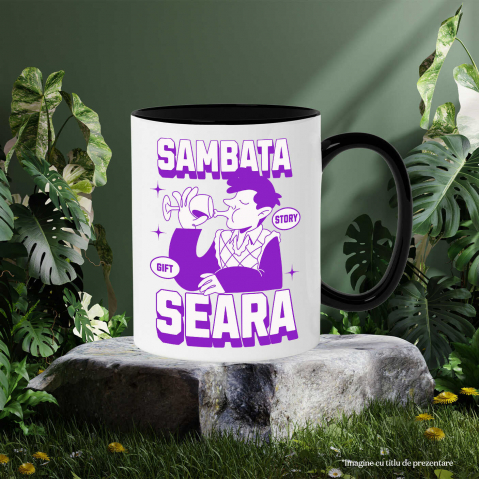 Cana Personalizata „Pahar de Vin Personalizat pentru Bărbați - Relaxare de Sâmbătă Seara” [2]