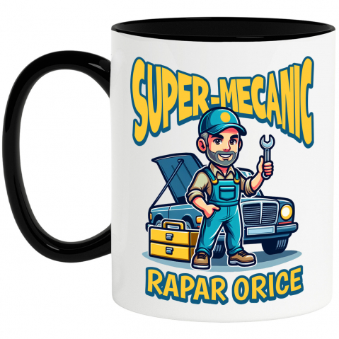 Meserii - Cana Personalizata Mecanic Auto în Acțiune – Cadou Personalizat pentru Pasionații de Mașini și Reparații