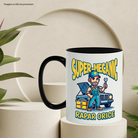 Cana Personalizata Mecanic Auto în Acțiune – Cadou Personalizat pentru Pasionații de Mașini și Reparații [2]