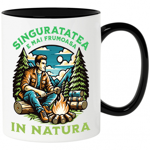 Calatorie - Cana Personalizata "Foc de Tabără în Pădure – Aventura Singurătății în Natură"