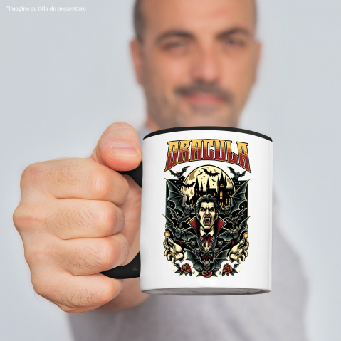 Cana Personalizata Bărbat Horror Cu Colți Vampir - Costum Halloween Dracula și Castel Tematic [1]