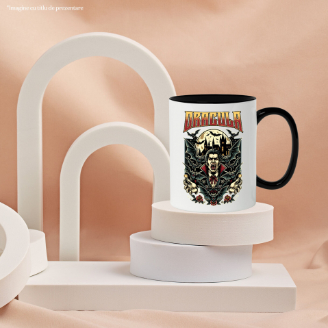 Cana Personalizata Bărbat Horror Cu Colți Vampir - Costum Halloween Dracula și Castel Tematic [2]