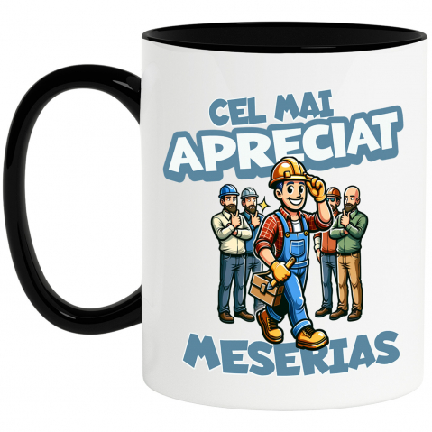 Meserii - Cana Personalizata Bărbat Vesel în Salopetă – Pasiune pentru Meserie