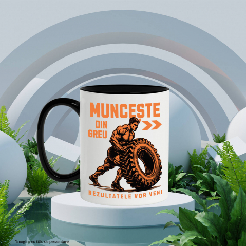 Cana Personalizata : Bărbat Puternic – Design Motivațional pentru Sala de Sport și Fitness [2]