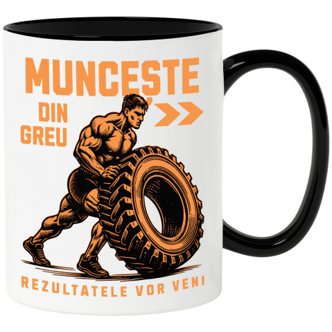 Cani Personalizate - Cana Personalizata : Bărbat Puternic – Design Motivațional pentru Sala de Sport și Fitness