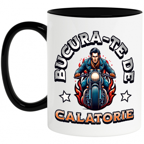 Motociclete - Cana Personalizata Bărbat Tânăr Pe Motocicletă – Aventură, Stil și Libertate