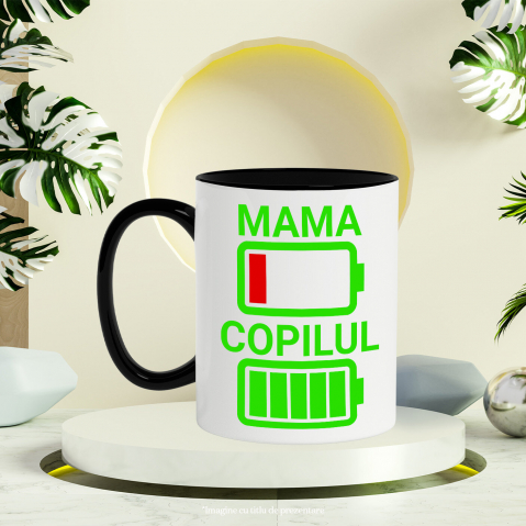 Cana Personalizata Baterii Încărcare pentru Mama și Copil | Cadou Personalizat de Energie pentru Familie [2]