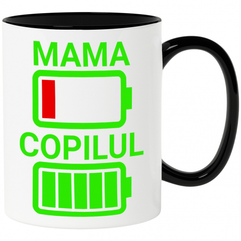 Căni - Cana Personalizata Baterii Încărcare pentru Mama și Copil | Cadou Personalizat de Energie pentru Familie