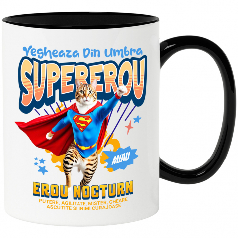 Supereroi - Cana Personalizata Pisică Bengal Supererou – Design Personalizat pentru Iubitorii de Animale și Familie