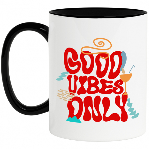 Citate - Cana Personalizata Good Vibes Only – Tricou Personalizat cu Mesaj Vacanță și Cocktail