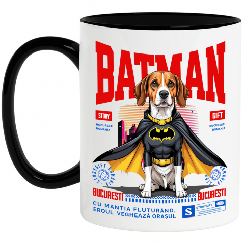 Supereroi - Cana Personalizata Boxer În Costum de Batman – Câine Supererou pentru Copii și Iubitorii de Animale