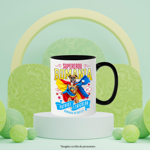 Cana Personalizata Boxer în Costum de Căpitan România – Cadou Personalizat pentru Iubitorii de Câini [2]