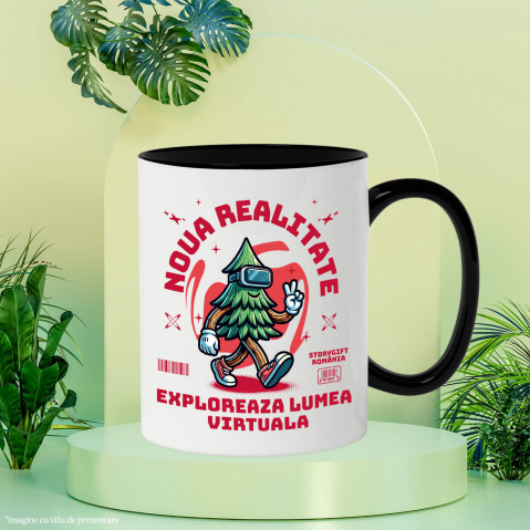 Cana Personalizata Brad Verde cu Ochelari VR „Noua Realitate” - Cadou Personalizat pentru Iubitorii de Gaming și Tehnologie VR [2]