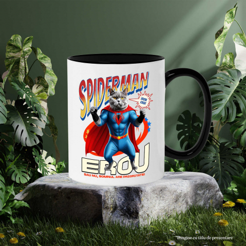 Cana Personalizata British Shorthair în Costum Spider-Man - Cadou Personalizat pentru Copii și Familie [2]