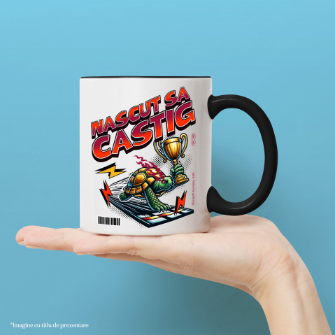 Cana Personalizata broască țestoasă, cursă de broaște, trofeu campion, testudo câștigător, design amuzant curse, tricou personalizat țestoasă, cadou sportiv haios, țestoasă victorioasă, competiție amuzantă, viteză și răbdare [1]