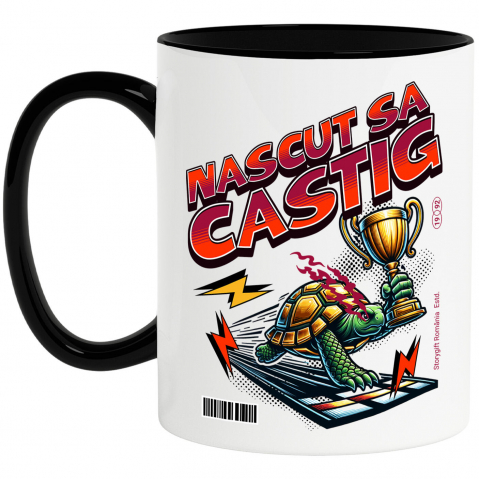 Cani Personalizate - Cana Personalizata broască țestoasă, cursă de broaște, trofeu campion, testudo câștigător, design amuzant curse, tricou personalizat țestoasă, cadou sportiv haios, țestoasă victorioasă, competiție amuzantă, viteză și răbdare