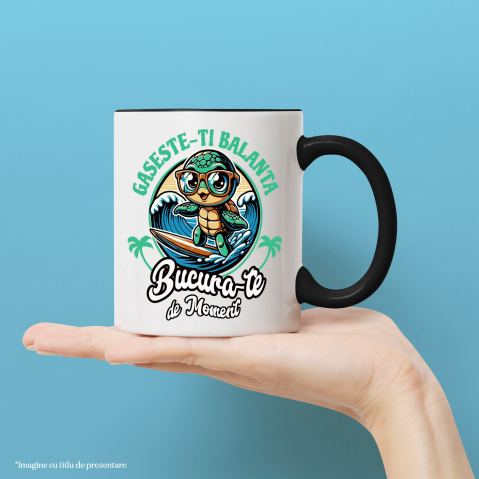 Cana Personalizata Broasca Testoasa Pe Placa De Surf – Cadouri Personalizate Pentru Familie, Copii și Tati [1]