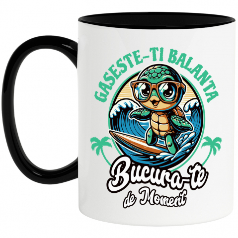 Plaja - Cana Personalizata Broasca Testoasa Pe Placa De Surf – Cadouri Personalizate Pentru Familie, Copii și Tati