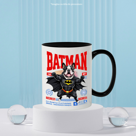 Cana Personalizata Bulldog În Costum de Batman – Câine Supererou pentru Copii și Iubitorii de Animale [2]