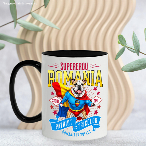 Cana Personalizata Bulldog în Costum de Căpitan România – Cadou Personalizat pentru Iubitorii de Câini [2]