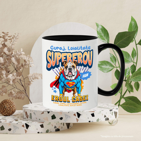 Cana Personalizata Bulldog în Costum de Superman – Produse Personalizate pentru Familie și Copii [2]