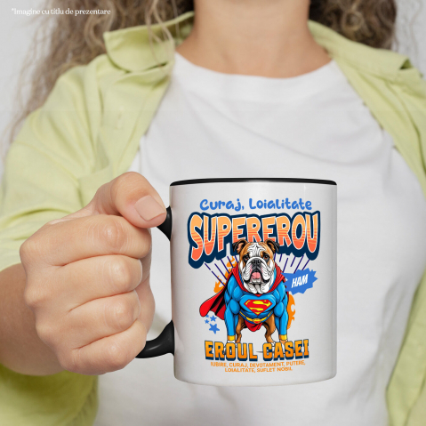 Cana Personalizata Bulldog în Costum de Superman – Produse Personalizate pentru Familie și Copii [1]