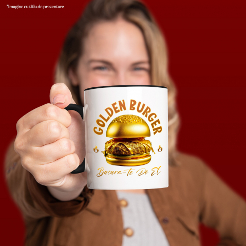 Cana Personalizata Golden Burger Savuros De Aur | Fast Food Delicios și Personalizat pentru Familie și Prieteni [1]