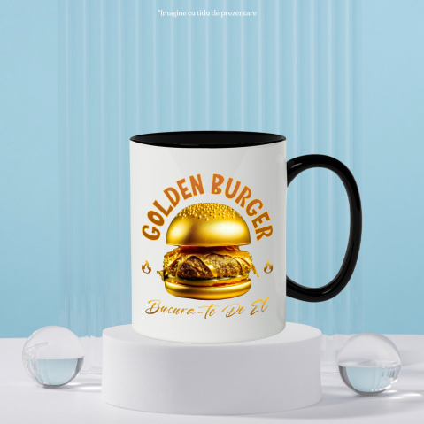 Cana Personalizata Golden Burger Savuros De Aur | Fast Food Delicios și Personalizat pentru Familie și Prieteni [2]