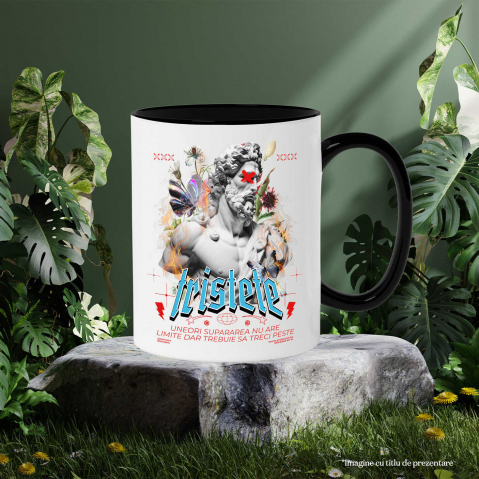 Cana Personalizata Statuie Bust Bărbat Barbă și Păr Lung – Cadou Motivational „Supărarea Nu Are Limite” [2]