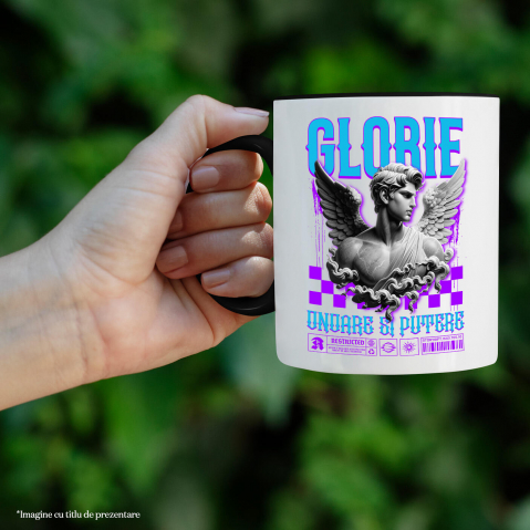 Cana Personalizata Bust Statuie Bărbat Cu Aripi - Cadou Personalizat Glorie, Onoare și Putere pentru Familie și Prieteni [1]