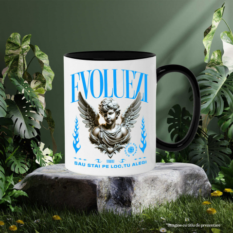 Cana Personalizata Bust Statuie Grecească cu Mesaj Motivațional - Evoluezi sau Stai pe Loc, Tu Alegi [2]